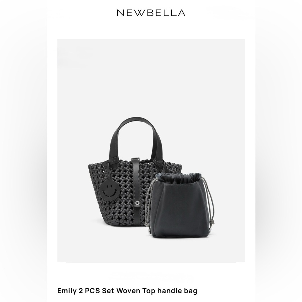 NEWBELLA Emily 2 PCS Set Woven Top Handle Bag • NWOT • - Picture 2 of 3
